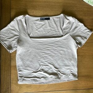 Cropped Square Neck Tee